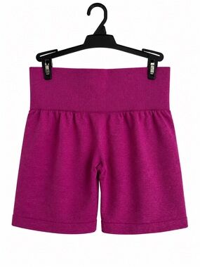 Amazon Magenta High-Waist Knit Bike Shorts
